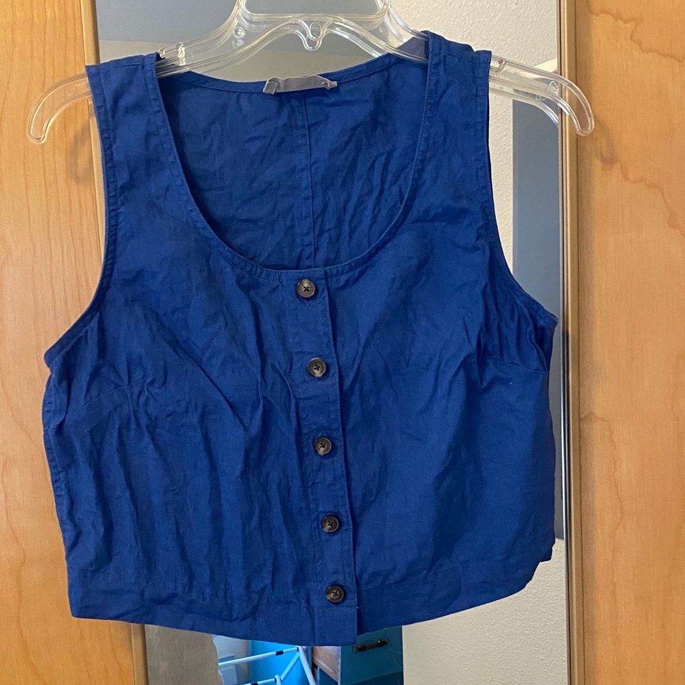 Everlane linen button tank